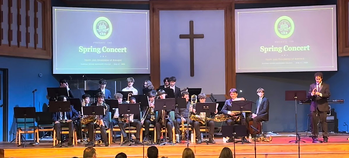 Youth Jazz Ensembles of Brevard on stage at their May 31, 2026 spring concert at Suntree United Methodist Church.